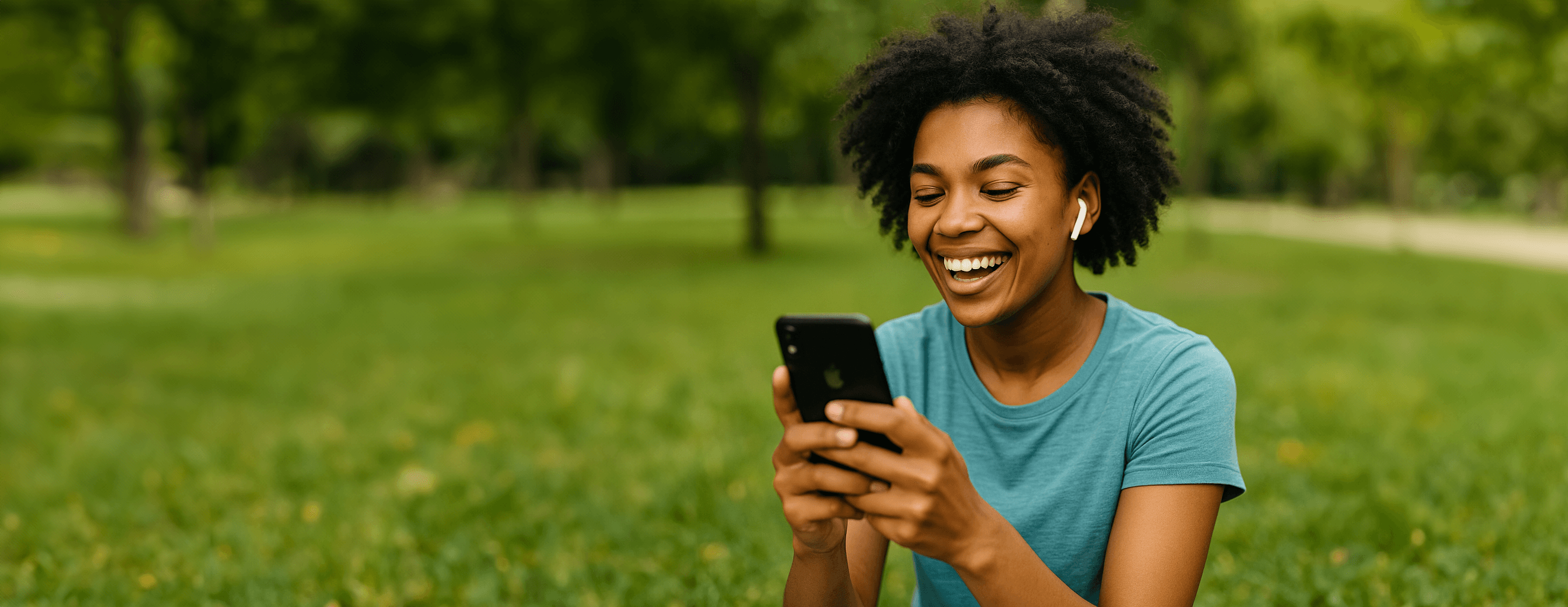 Woman using mobile app